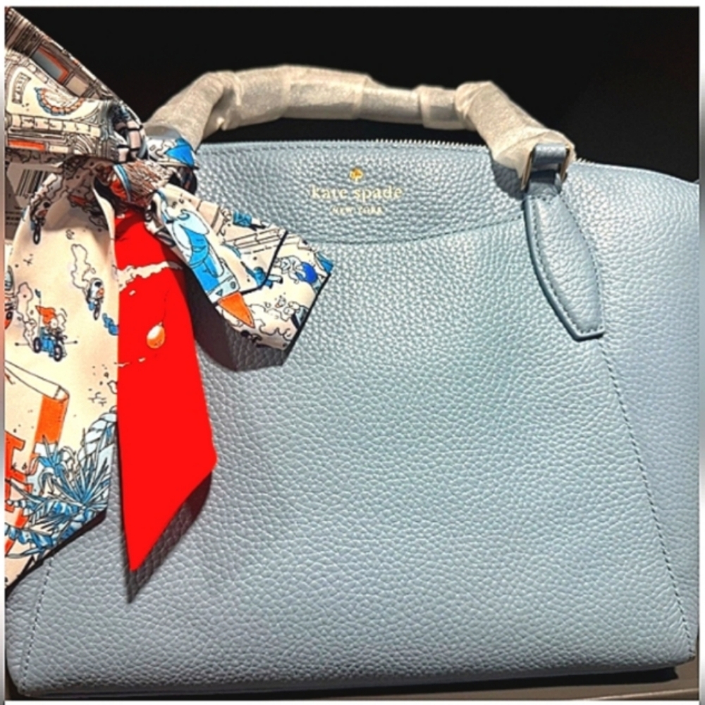 NWT Kate Spade Satchel - Blue Pebbled Leather Crossbody - Picture 5 of 6